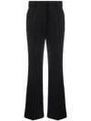 Stella Mccartney Flared Trousers With Front Pleats And Pockets In Black
