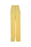 Stella Mccartney Stella Mc Cartney Yellow Satin Wide Leg Pant In Camomile