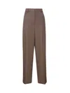 Stella Mccartney Wool Tailored Trousers In Mud