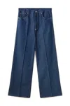 Stella Mccartney Centre-pleat Denim Tailored Trousers In Multicolor