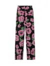 Stella Mccartney Wide-leg Trousers With Poppy Floral Pattern In Pink