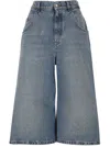 Stella Mccartney Denim Cotton Bermuda Shorts In Vintage Blue