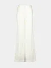 Stella Mccartney Womens Cream Iconic Pressed-creases Straight-leg High-rise Stretch-wool Trousers In White