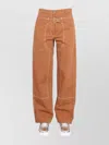 Stella Mccartney Trousers With Buckle And Pockets In Brown