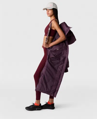 Stella Mccartney Truecasuals Long Padded Coat In Mineral Red