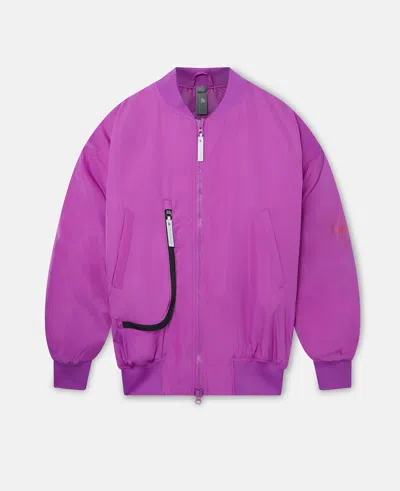 Stella Mccartney Truecasuals Woven Bomber Jacket In Shock Purple