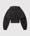 Stella Mccartney Truelife Cropped Hoodie In Black