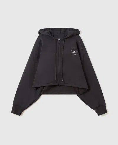 Stella Mccartney Truelife Cropped Zip Hoodie In Black