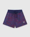 Stella Mccartney Truelife Logo Shorts In Bahia Blue/active Red/navy