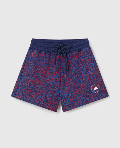 Stella Mccartney Truelife Logo Shorts In Bahia Blue/active Red/navy
