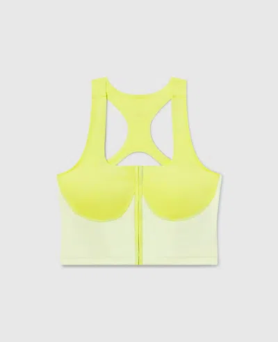 Stella Mccartney Truelife Zipped Crop Top In Bahia Glow Green/halo Green