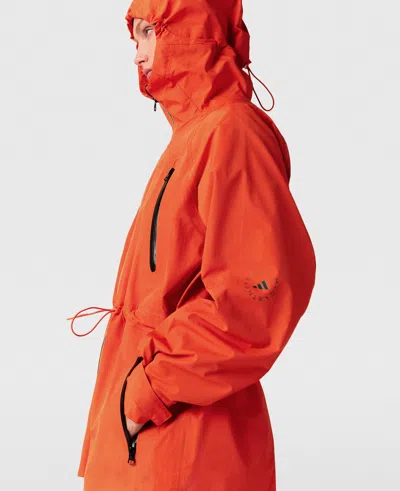 Stella Mccartney Truenature Hooded Rain Jacket In Active Red
