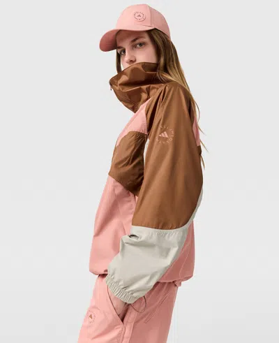 Stella Mccartney Truenature Panelled High-neck Jacket In Brown