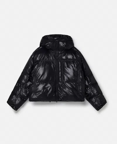 Stella Mccartney Truenature Short Padded Coat In Black