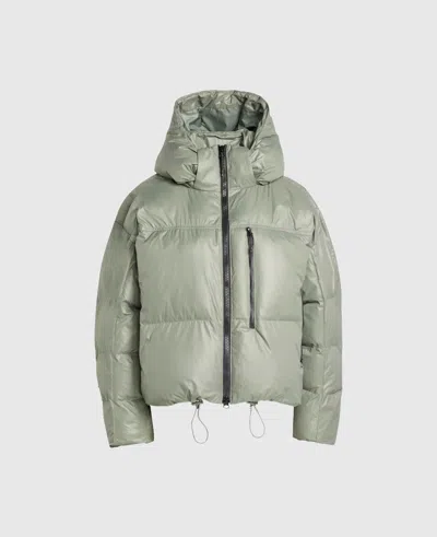 Stella Mccartney Truenature Short Padded Hooded Jacket In Green