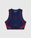 Stella Mccartney Truepace Cropped Running Top In Navy