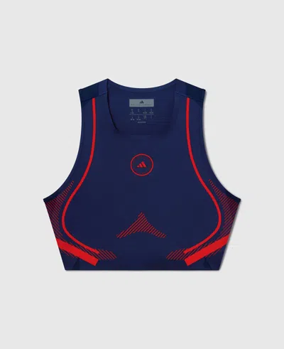 Stella Mccartney Truepace Cropped Running Top In Navy