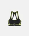 Stella Mccartney Truepace High Impact Sports Bra In Black/semi-solar Slime