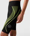 Stella Mccartney Truepace Running Cycling Shorts In Black/semi-solar Slime