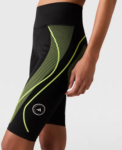 Stella Mccartney Truepace Running Cycling Shorts In Black/semi-solar Slime
