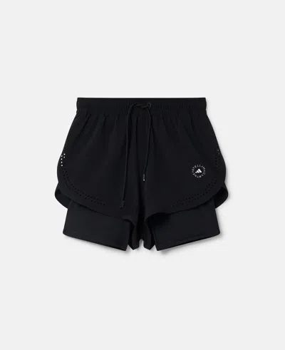 Stella Mccartney Truepurpose 2-in-1 Training Shorts In Black
