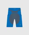 Stella Mccartney Truepurpose Bike Shorts In Deep Sea Blue/bahia Blue