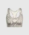 Stella Mccartney Truepurpose Power Impact Snake Print Training Bra In Animal Print