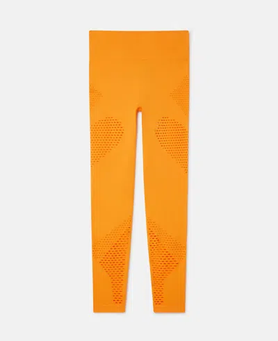 Stella Mccartney Truestrength Seamless Yoga Leggings In Crew Orange