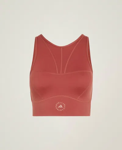 Stella Mccartney Truestrength Sleeveless Yoga Crop Top In Red