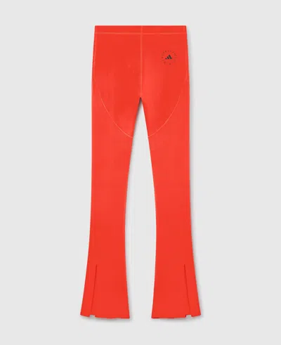 Stella Mccartney Truestrength Split-cuff Yoga Pants In Active Red