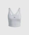 Stella Mccartney Truestrength Yoga Cropped Tank In White