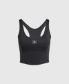 Stella Mccartney Truestrength Yoga Cropped Tank In Black