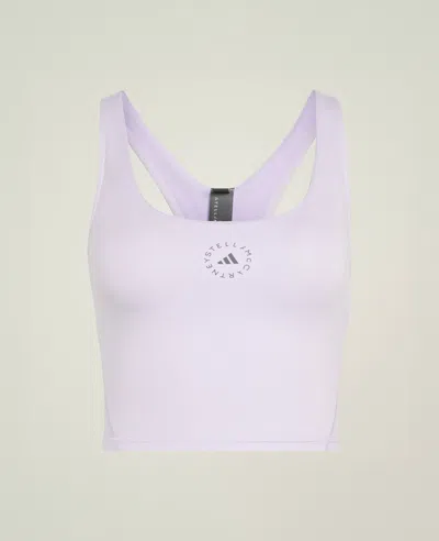 Stella Mccartney Truestrength Yoga Cropped Tank In Purple