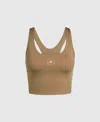 Stella Mccartney Truestrength Yoga Cropped Tank In Brown