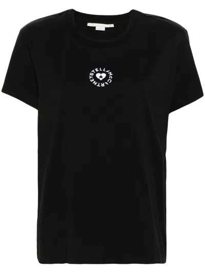 Stella Mccartney Tshirt Con Logo In Black