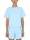 Stella Mccartney T-shirt With Asymmetrical Hemline In Blue