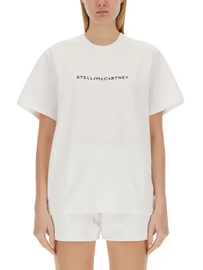 Stella Mccartney Logo Oversized Cotton T-shirt In White