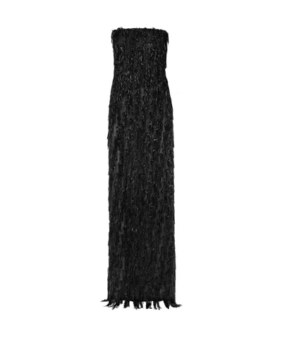 Stella Mccartney Tube Top Tassel Dress In Black