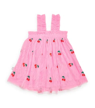Stella Mccartney Kids' Tulle Cherry Dress In Pink