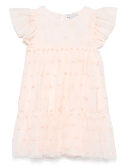 Stella Mccartney Kids' Woven Dress In Tem Pink Embroidery