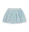 Stella Mccartney Kids Tulle Skirt With Glitter And Hearts In Green