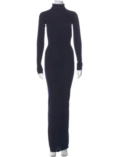 Pre-owned Stella Mccartney Turtleneck Long Dress In Blue