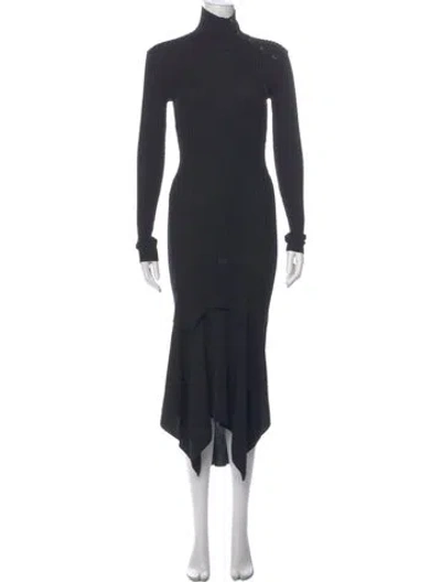Pre-owned Stella Mccartney Turtleneck Long Dress In Gray