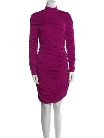 Pre-owned Stella Mccartney Turtleneck Mini Dress In Purple