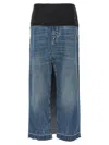 Stella Mccartney Tuxedo Band Skirt With Slit And Pockets In Blue