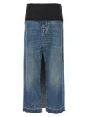 Stella Mccartney Tuxedo Band Skirt With Slit And Pockets In Blue