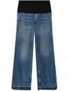 Stella Mccartney Tuxedo-embellished Wide-leg Jeans In Mid Vintage Blue And Tuxedo