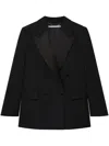 Stella Mccartney Tuxedo Satin-lapels Wool Blazer In Black