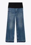 Stella Mccartney Tuxedo-embellished Wide-leg Jeans In Blue