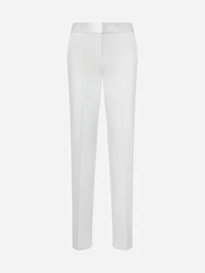 Stella Mccartney Tuxedo Wool-blend Trousers In White